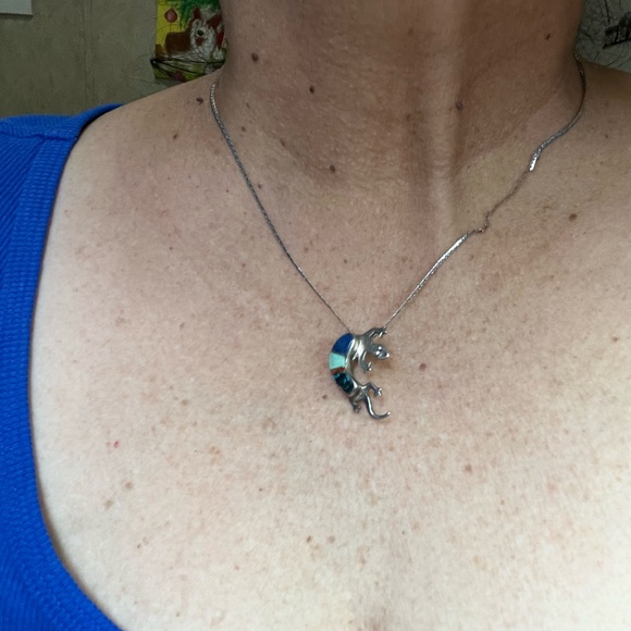 Sterling 925 silver gecko pendent signed by  FIJ - Picture 6 of 7